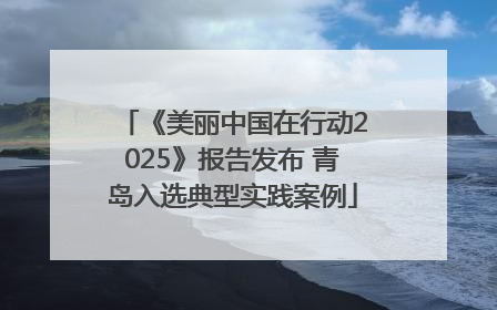 《美丽中国在行动2025》报告发布 青岛入选典型实践案例