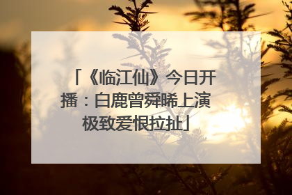《临江仙》今日开播：白鹿曾舜晞上演极致爱恨拉扯