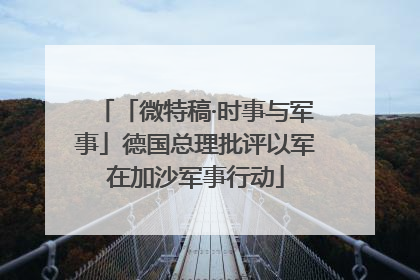 「微特稿·时事与军事」德国总理批评以军在加沙军事行动