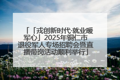 「戎创新时代·就业暖军心」2025年铜仁市退役军人专场招聘会暨直播带岗活动顺利举行