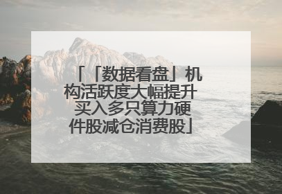 「数据看盘」机构活跃度大幅提升 买入多只算力硬件股减仓消费股