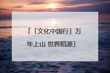 「文化中国行」万年上山 世界稻源