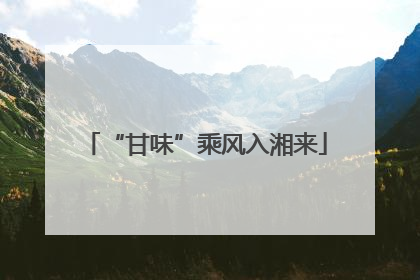 “甘味”乘风入湘来
