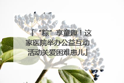 “粽”享童趣！这家医院举办公益互动活动关爱困难患儿