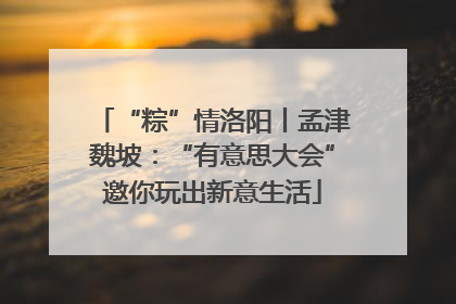 “粽”情洛阳丨孟津魏坡：“有意思大会”邀你玩出新意生活