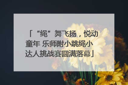 “绳”舞飞扬，悦动童年 乐师附小跳绳小达人挑战赛圆满落幕