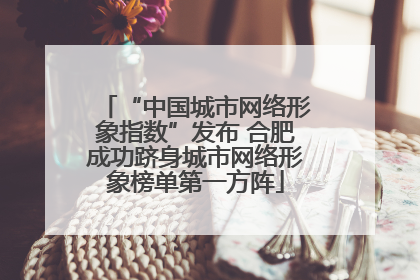 “中国城市网络形象指数”发布 合肥成功跻身城市网络形象榜单第一方阵