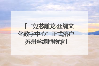 “彣芯雕龙·丝绸文化数字中心”正式落户苏州丝绸博物馆