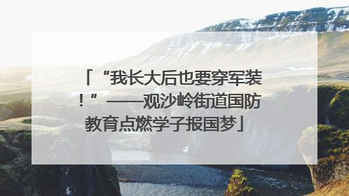 “我长大后也要穿军装！”——观沙岭街道国防教育点燃学子报国梦