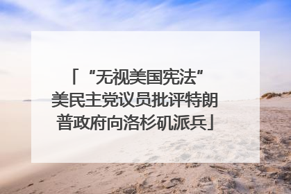 “无视美国宪法” 美民主党议员批评特朗普政府向洛杉矶派兵