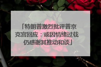 特朗普激烈批评普京 克宫回应：或因情绪过载 仍感谢其推动和谈