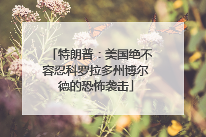 特朗普：美国绝不容忍科罗拉多州博尔德的恐怖袭击