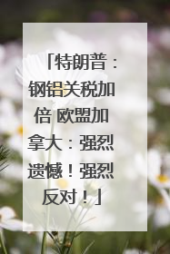 特朗普：钢铝关税加倍 欧盟加拿大：强烈遗憾！强烈反对！