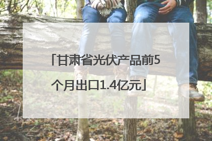 甘肃省光伏产品前5个月出口1.4亿元