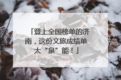登上全国榜单的济南，这份文旅成绩单太“泉”能！