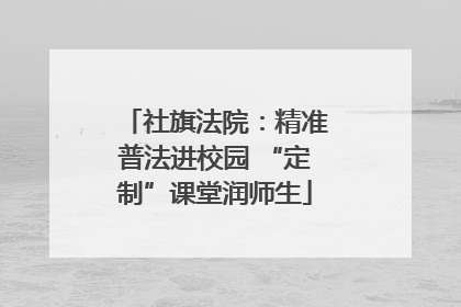 社旗法院：精准普法进校园 “定制”课堂润师生