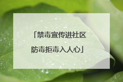 禁毒宣传进社区 防毒拒毒入人心