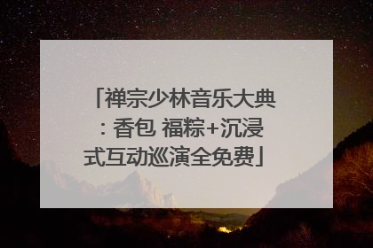 禅宗少林音乐大典：香包 福粽+沉浸式互动巡演全免费