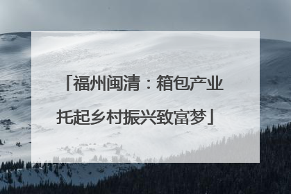 福州闽清：箱包产业托起乡村振兴致富梦
