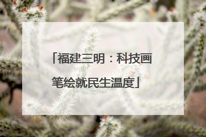 福建三明：科技画笔绘就民生温度