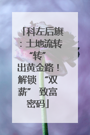 科左后旗：土地流转 “转” 出黄金路！解锁 “双薪” 致富密码