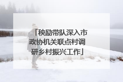秧励带队深入市政协机关联点村调研乡村振兴工作