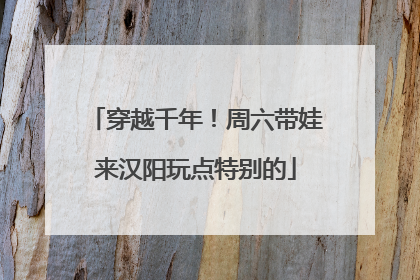穿越千年！周六带娃来汉阳玩点特别的