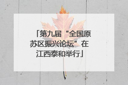 第九届“全国原苏区振兴论坛”在江西泰和举行