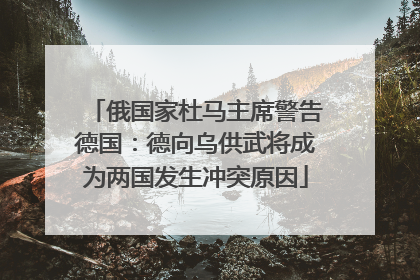 俄国家杜马主席警告德国：德向乌供武将成为两国发生冲突原因