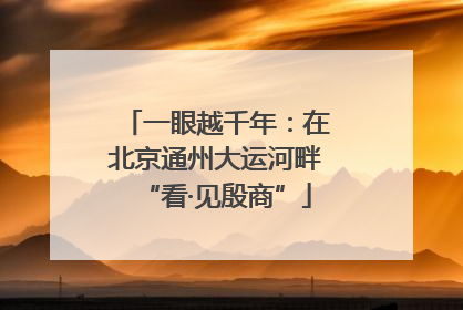 一眼越千年：在北京通州大运河畔“看·见殷商”