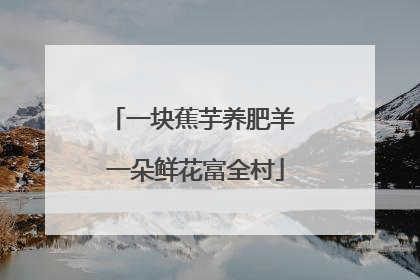 一块蕉芋养肥羊 一朵鲜花富全村