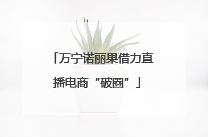 万宁诺丽果借力直播电商“破圈”