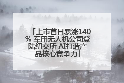 上市首日暴涨140% 军用无人机公司登陆纽交所 AI打造产品核心竞争力