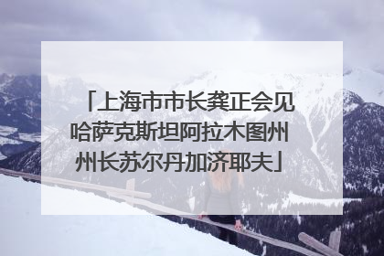 上海市市长龚正会见哈萨克斯坦阿拉木图州州长苏尔丹加济耶夫