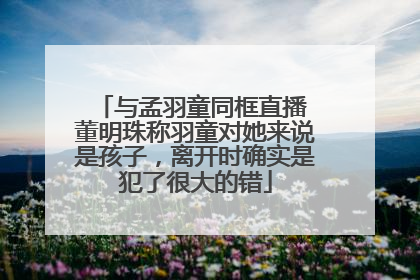 与孟羽童同框直播 董明珠称羽童对她来说是孩子，离开时确实是犯了很大的错