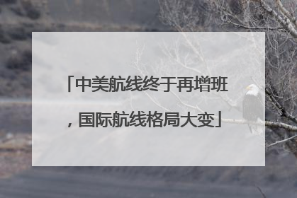 中美航线终于再增班，国际航线格局大变