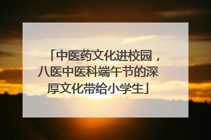 中医药文化进校园，八医中医科端午节的深厚文化带给小学生