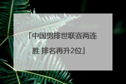 中国男排世联赛两连胜 排名再升2位