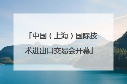 中国（上海）国际技术进出口交易会开幕