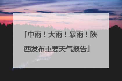 中雨！大雨！暴雨！陕西发布重要天气报告