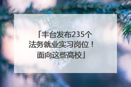 丰台发布235个法务就业实习岗位！面向这些高校