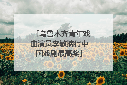 乌鲁木齐青年戏曲演员李敏摘得中国戏剧最高奖