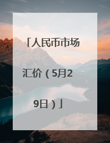 人民币市场汇价（5月29日）