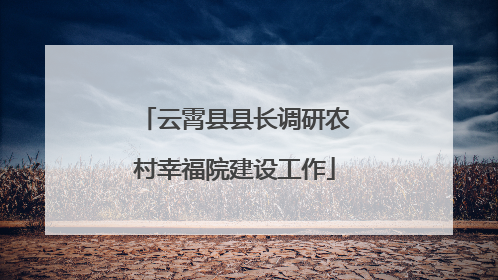 云霄县县长调研农村幸福院建设工作