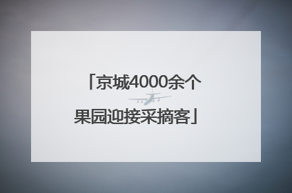 京城4000余个果园迎接采摘客