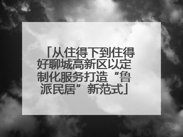 从住得下到住得好聊城高新区以定制化服务打造“鲁派民居”新范式