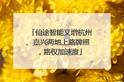 仙途智能又增杭州、嘉兴两地上路牌照，路权加速度