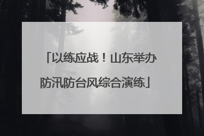 以练应战！山东举办防汛防台风综合演练