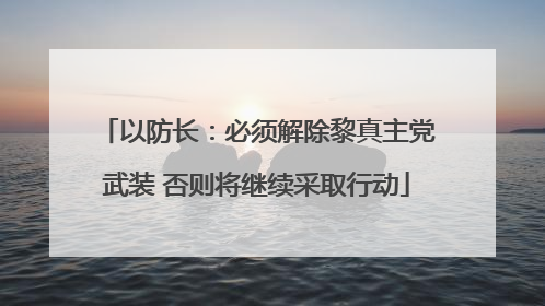 以防长：必须解除黎真主党武装 否则将继续采取行动