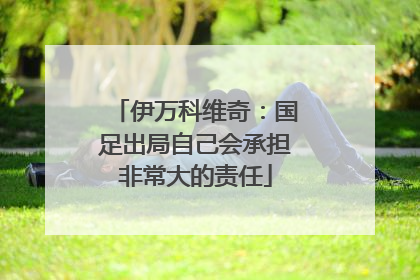 伊万科维奇：国足出局自己会承担非常大的责任